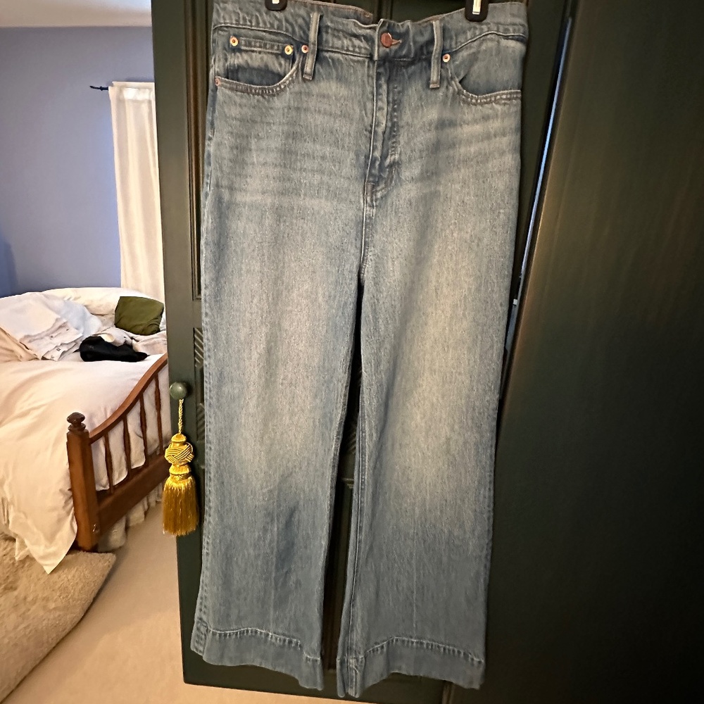 J. Crew Denim Trouser Jean in Chambray Blue Wash / Size 33 (16)